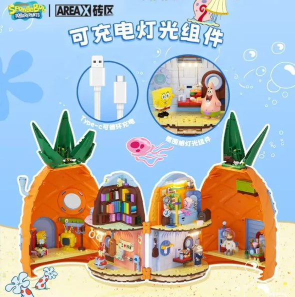 AREA-X AB0032 SpongeBob Pineapple House SquarePants MOC-Set Bricks Kids Toy-Gift