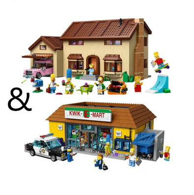 The Simpsons House(2523pcs) and The Simpsons KWIK-E-MART(2218pcs) 71016 71006 CN