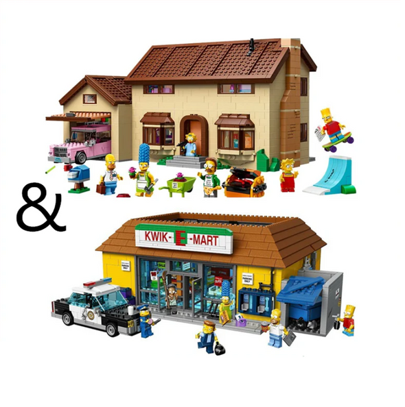 The Simpsons House(2523pcs) and The Simpsons KWIK-E-MART(2218pcs) 71016 71006 CN
