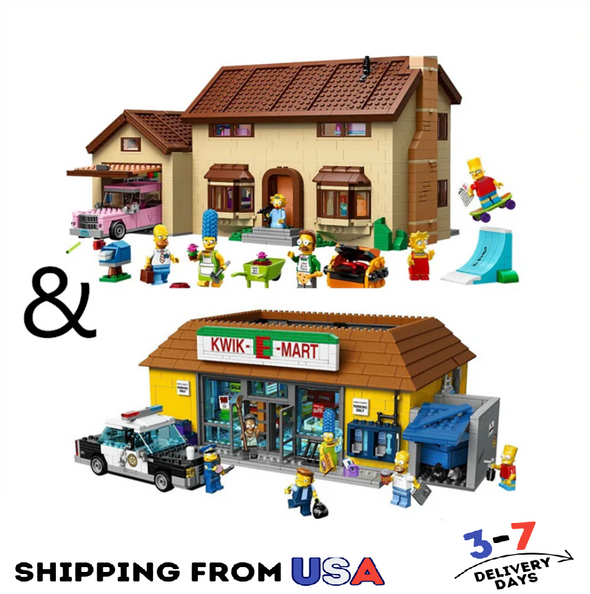 The Simpsons House(2523pcs) and The Simpsons KWIK-E-MART(2218pcs) 71016 71006