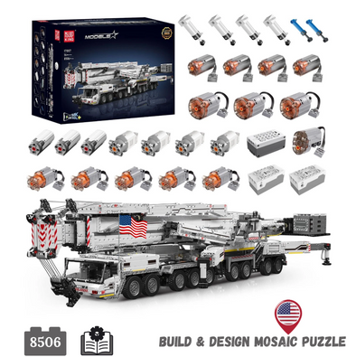 8506 pcs Mouldking 17007&17008 RC Liebherr LTM 11200