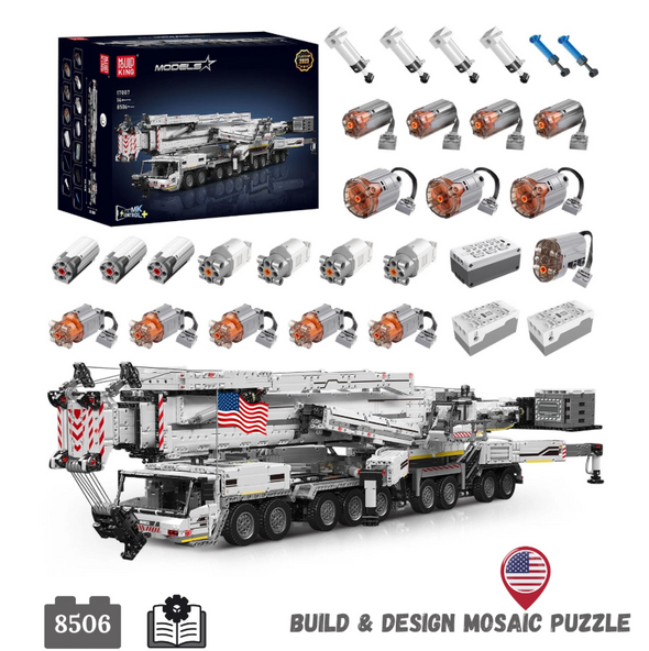 8506 pcs Mouldking 17007&17008 RC Liebherr LTM 11200