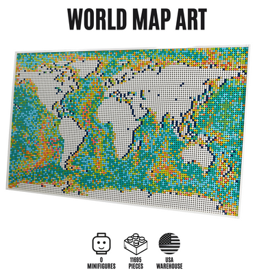 11695PCS 99007 31203 Art World Map US
