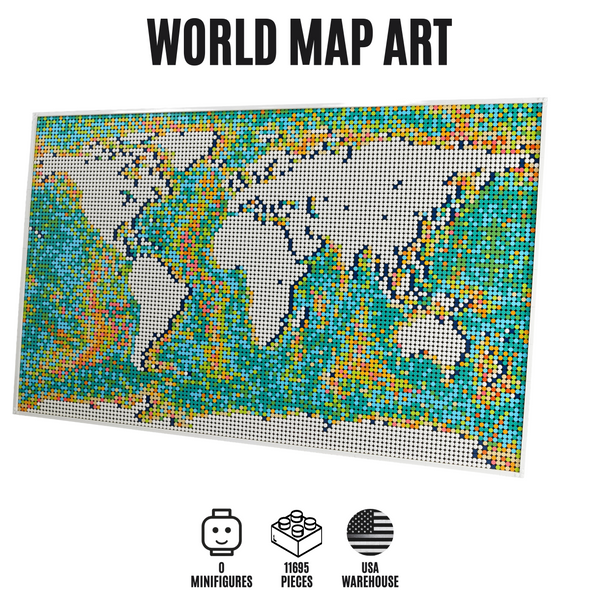 11695PCS 99007 31203 Art World Map US